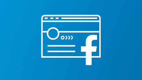 Symbolische Darstellung eines Browserfensters mit Facebook-Logo