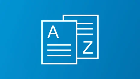 Symbolische Darstellung von zwei übereinanderliegenden Dokumenten. Auf dem einen ist ein A abgebildet, auf dem anderen ein Z.