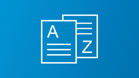 Symbolische Darstellung von zwei übereinanderliegenden Dokumenten. Auf dem einen ist ein A abgebildet, auf dem anderen ein Z.